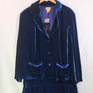 NWT Midnight Velvet Royal Blue Skirt Suit Size 3X